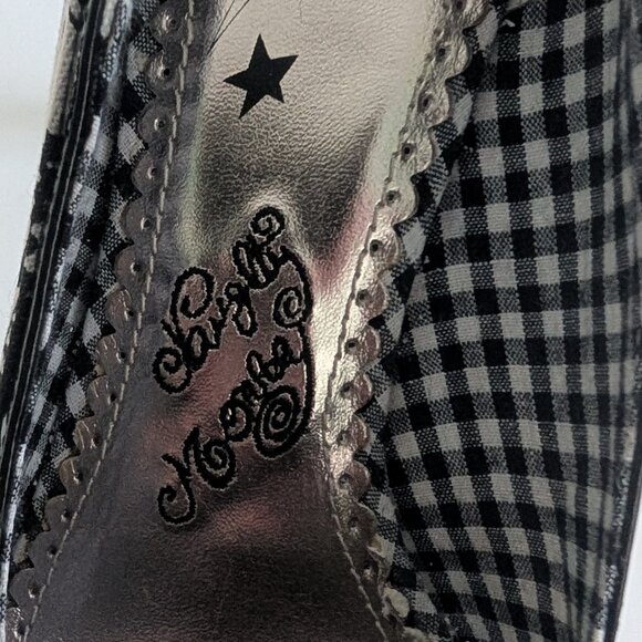 Naughty Monkey Nature Calls Peep Toe Heels, size 8, black & white - Picture 3 of 7